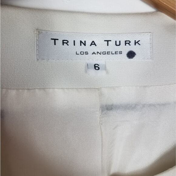Trina Turk | White Jacket Black Sequins 6 - Picture 8 of 10